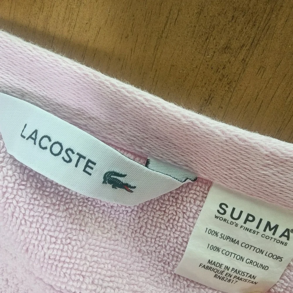 Lacoste 3 Piece Towel Set In Pink 100% Supima Cotton Bath & Hand Towel Washcloth